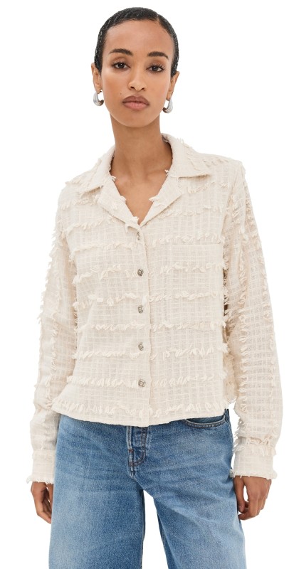 Alix of Bohemia Patti Snow Feather Shirt Ivory
