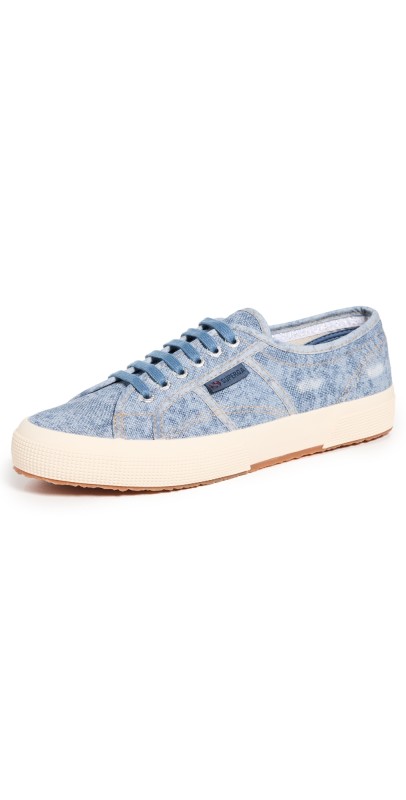 Superga 2750 Denim Destroyed Sneakers Blue Dusty-Beige Gardenia