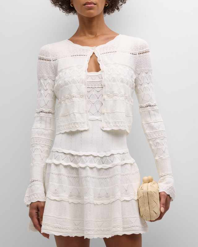 Media Cropped Pointelle Cardigan