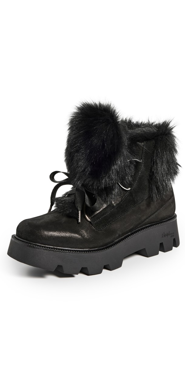 Montelliana Aurora Goat Fur Boots Black