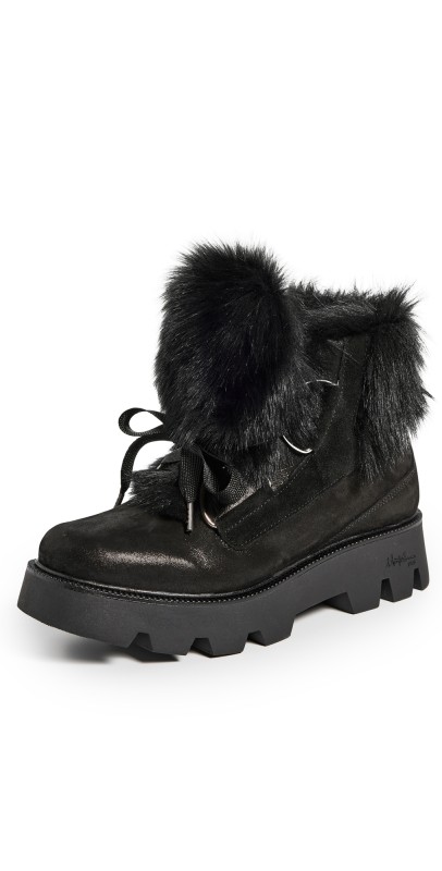 Montelliana Aurora Goat Fur Boots Black