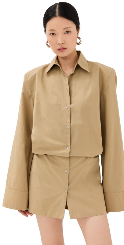 HALFBOY Shirt Dress Camel