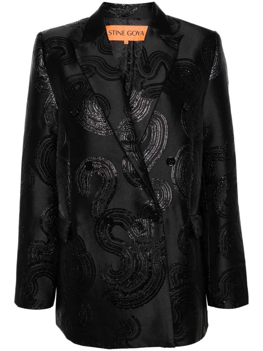 peak-lapels jacquard blazer