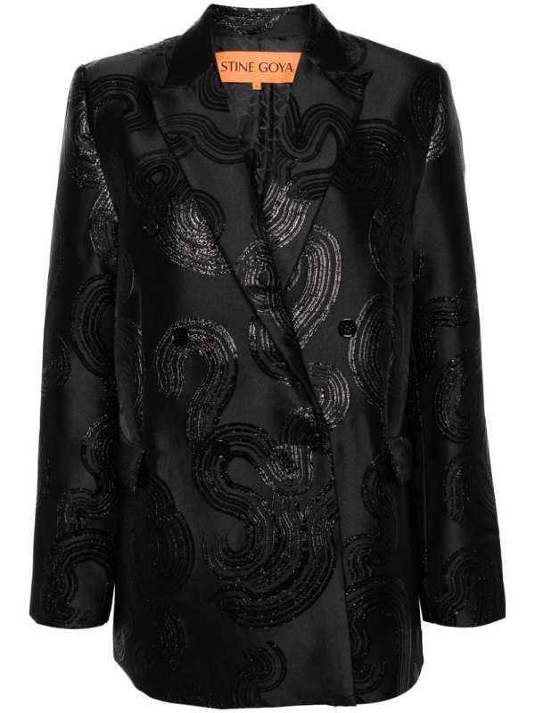 peak-lapels jacquard blazer