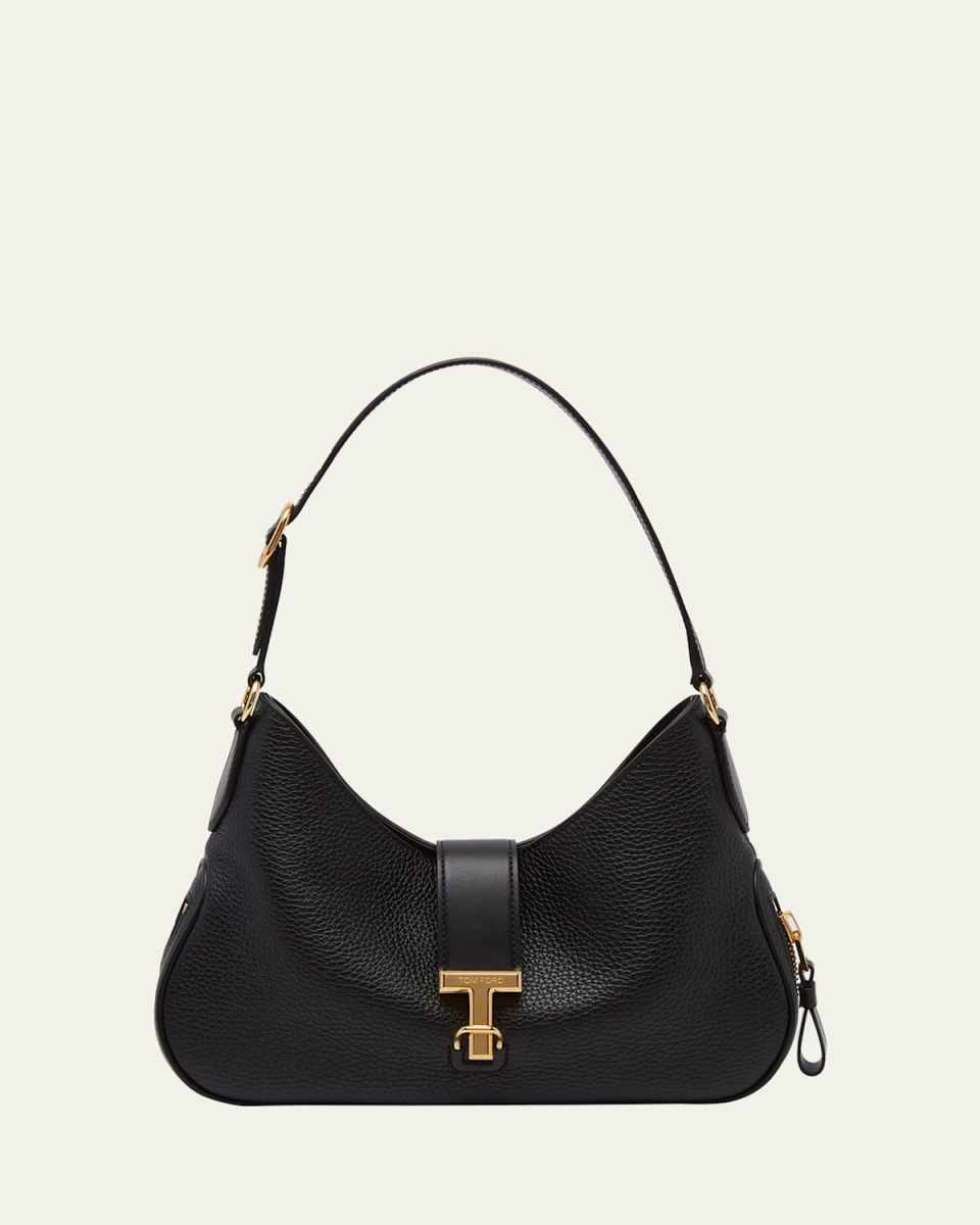 Monarch Medium Zip Grain Leather Hobo Bag