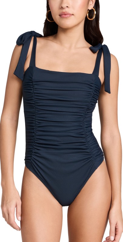 MINKPINK Constance Ruched One Piece Navy