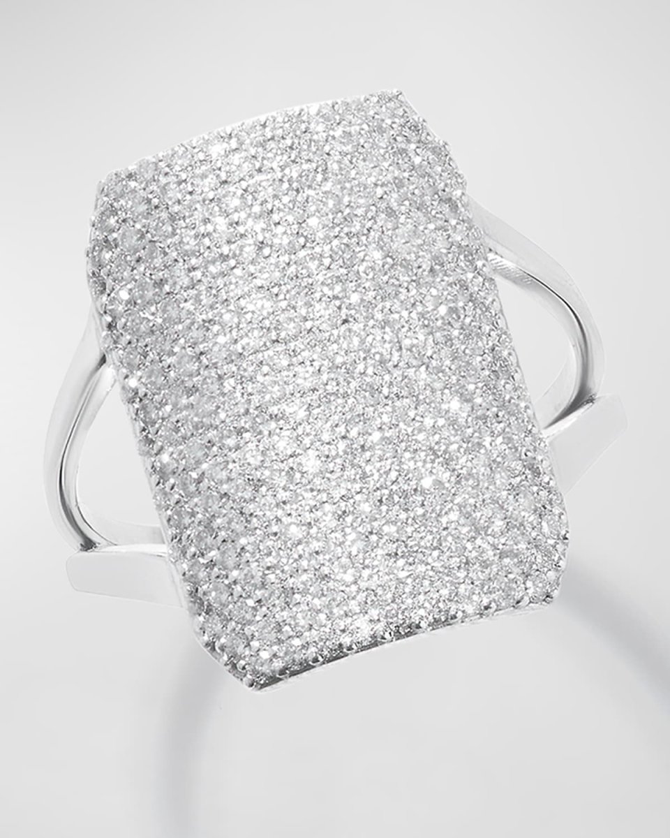 Flawless Diamond Wide Tag Ring, Size 7