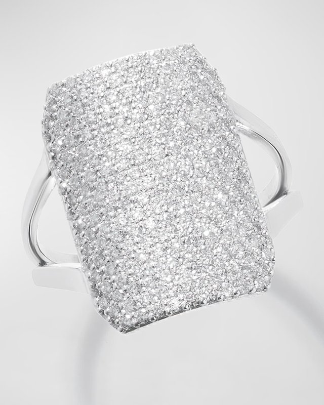 Flawless Diamond Wide Tag Ring, Size 7