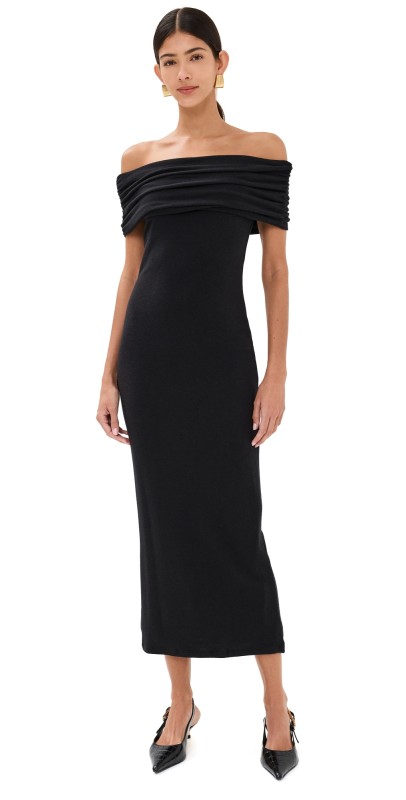 Reformation Josefina Knit Dress Black