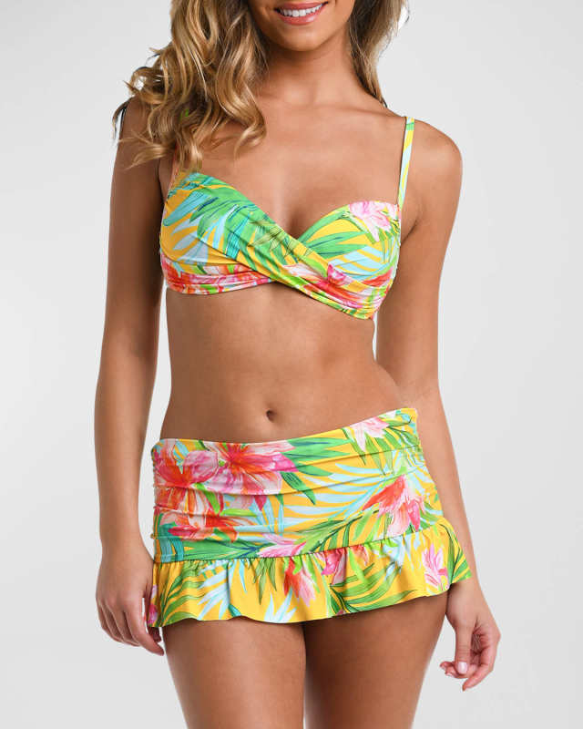 Calypso Blooms Wrap Bikini Top
