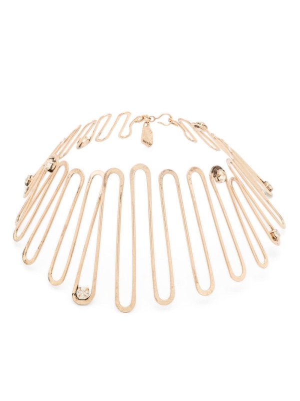 Spring crystal-embellished choker