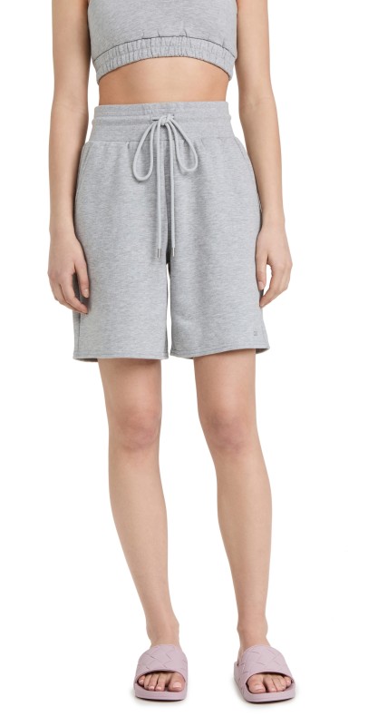Alo Yoga High Waist Easy Sweat Shorts Athletic Heather Grey