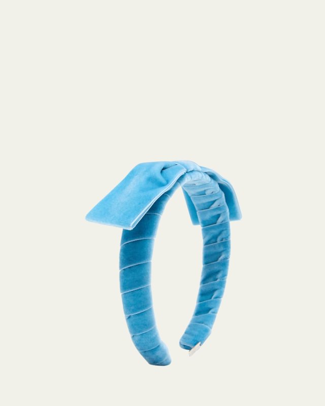 Corinne Blue Velvet Headband