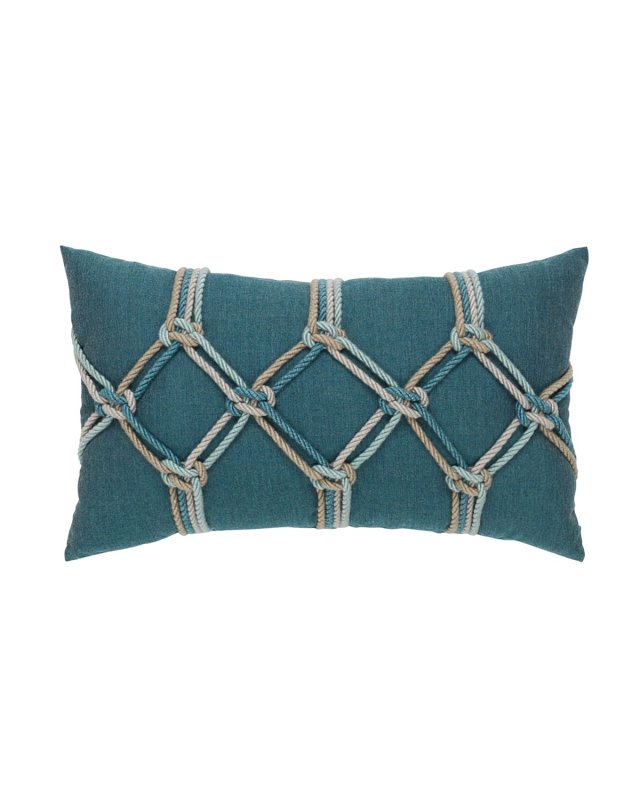 Rope Lumbar Sunbrella Pillow, Blue