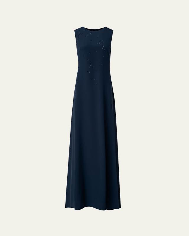 Swarovski Crystal Star Silk Crepe Gown