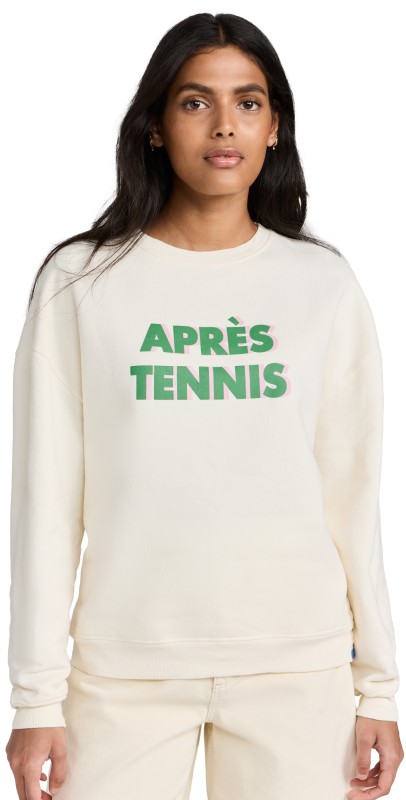 KULE The Oversized Apres Tennis Sweatshirt Cream