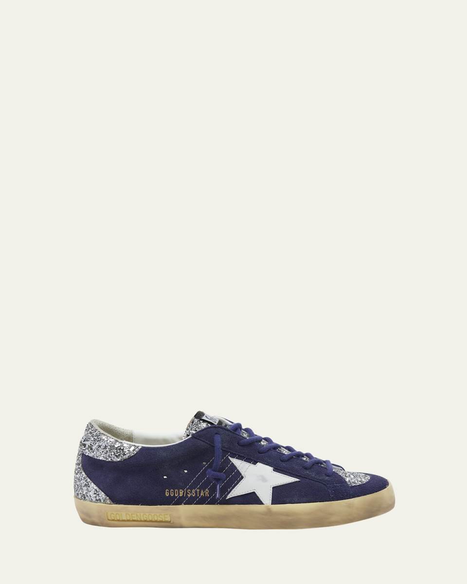 Superstar Suede Glitter Low-Top Sneakers
