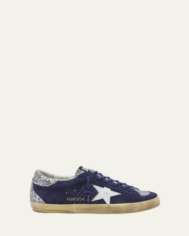 Superstar Suede Glitter Low-Top Sneakers