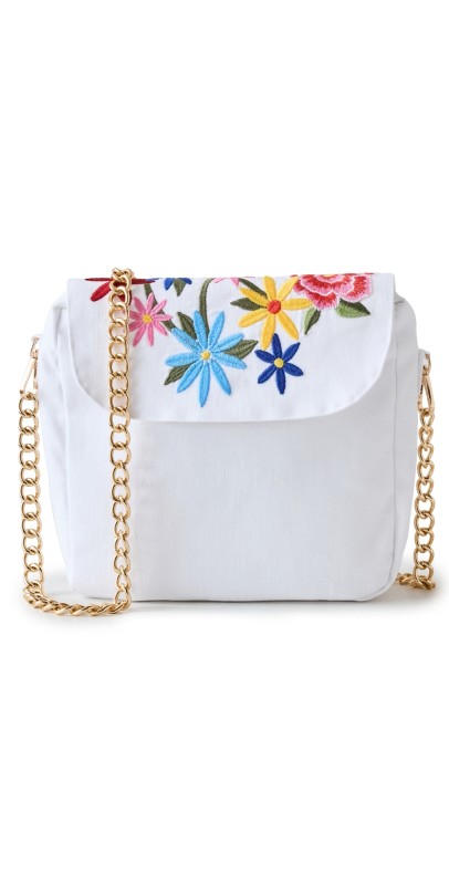 Fanm Mon Linen Purse with Chain Whit