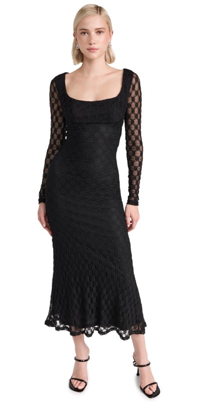 BARDOT Adoni Lace Midi Dress Black