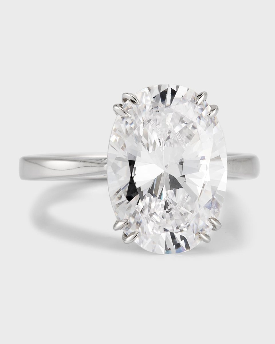 Cubic Zirconia Oval Solitaire Ring