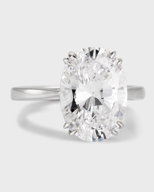 Cubic Zirconia Oval Solitaire Ring