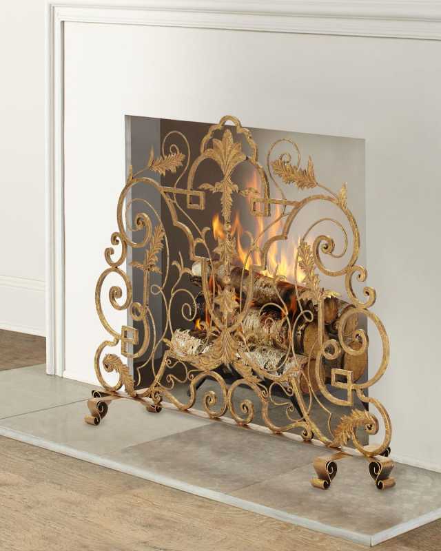 Italian Gold Single Panel Fire Screen