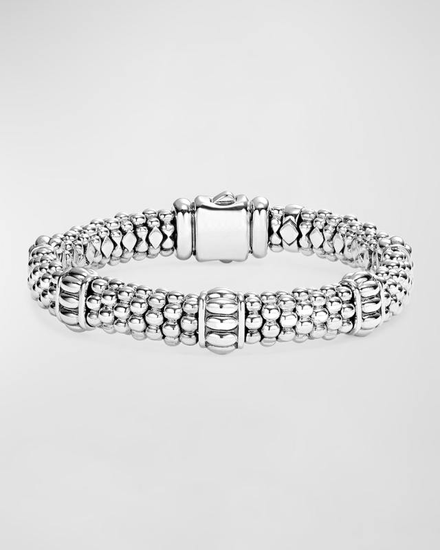 Caviar Rope-Station Bracelet, 9mm