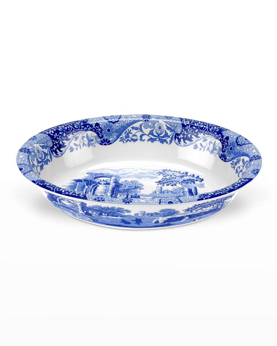 Blue Italian Oval Rim Dish
