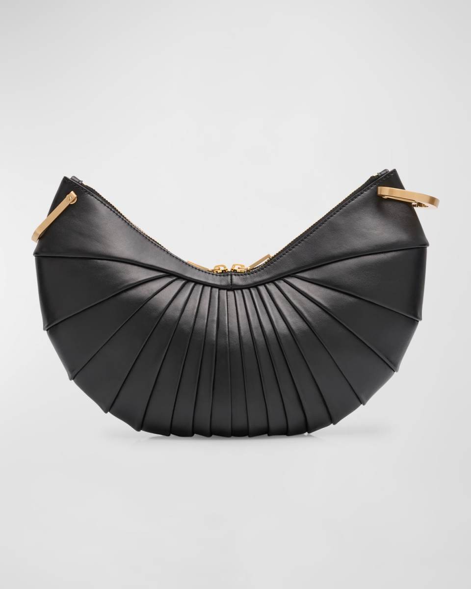 Ubah Shell Leather Clutch Bag