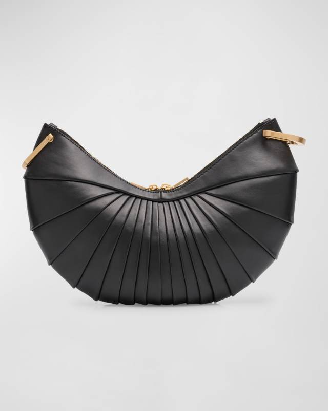 Ubah Shell Leather Clutch Bag