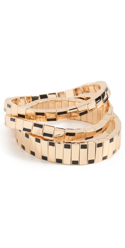 Roxanne Assoulin The Deco Bracelets Set Of 3 Shiny Gold/Black/Navy