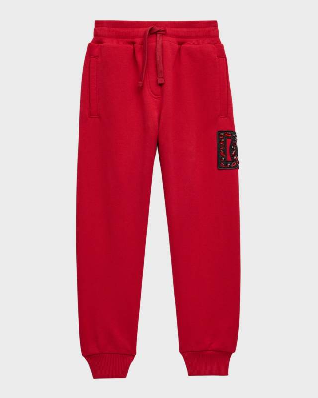 Girl's DG Rhinestone Logo Jogger Pants, Size 4-6