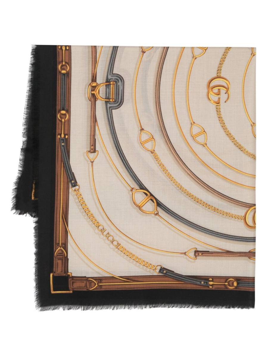 SL Circle Belts frayed scarf