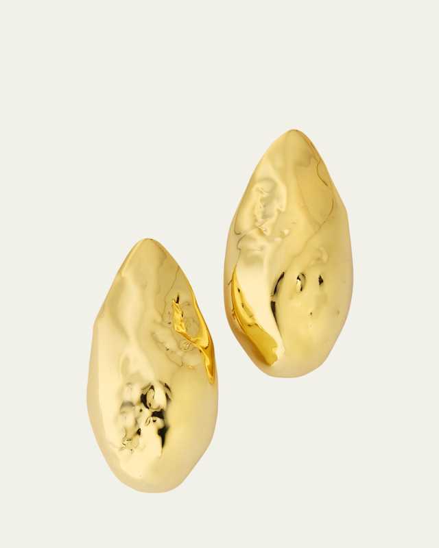Molten Puffy Teardrop Post Earrings
