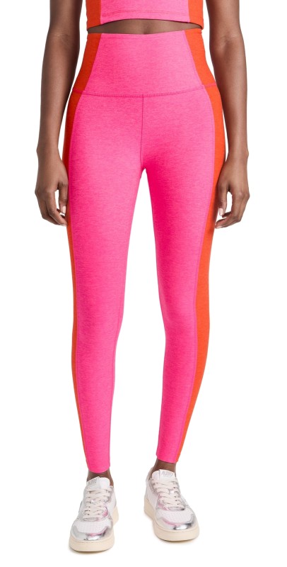 Beyond Yoga Spacedye Vitality Colorblock High Waisted Leggings Pink Punch/Firecracker