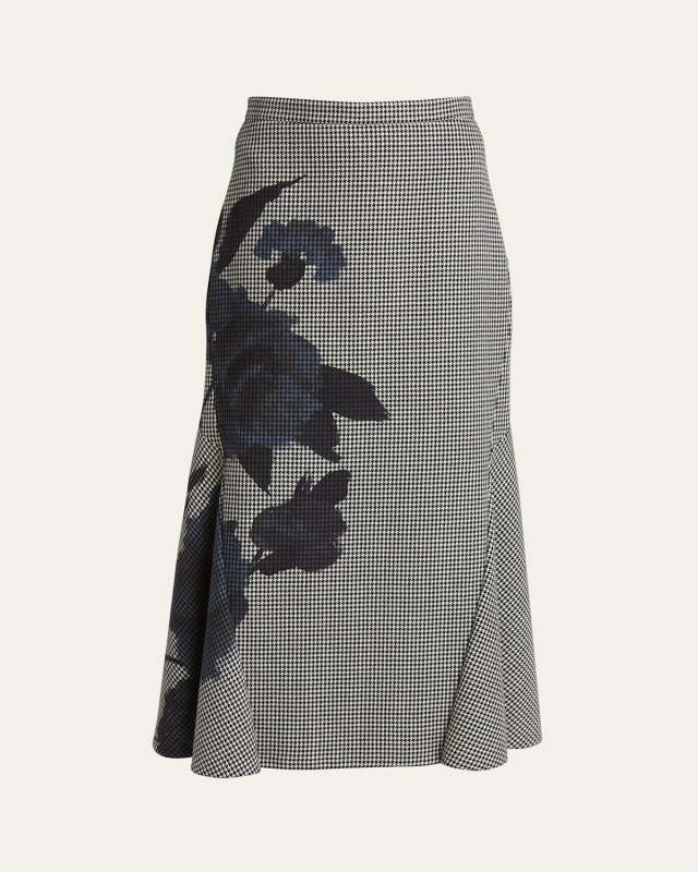 Overprinted Fit & Flare Pencil Skirt