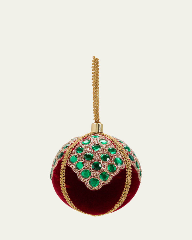 Green Crystal Christmas Ornament