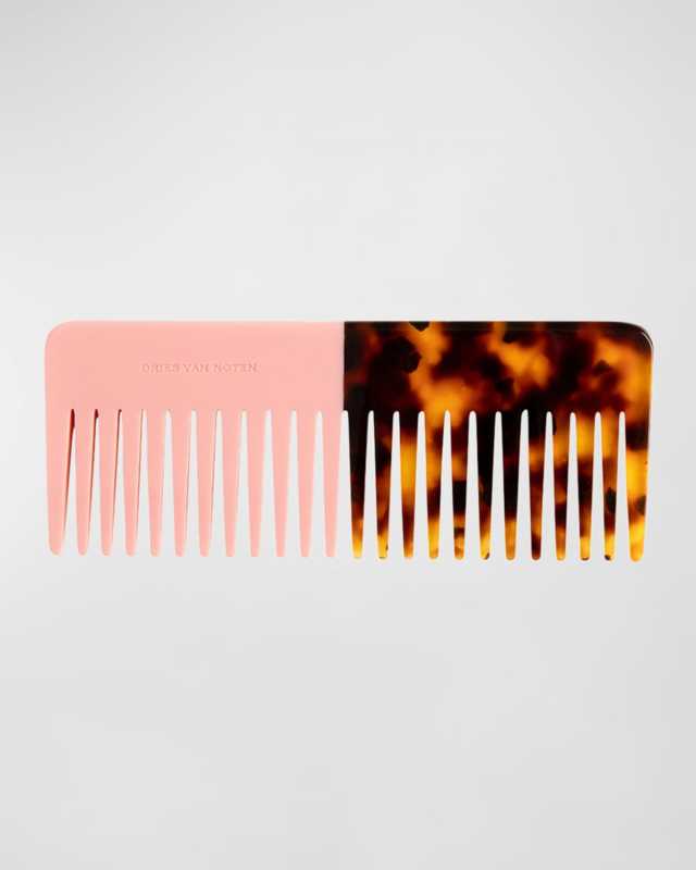 Pink and Tortoiseshell Wide-Tooth Comb