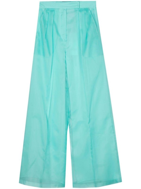 wide-leg silk trousers