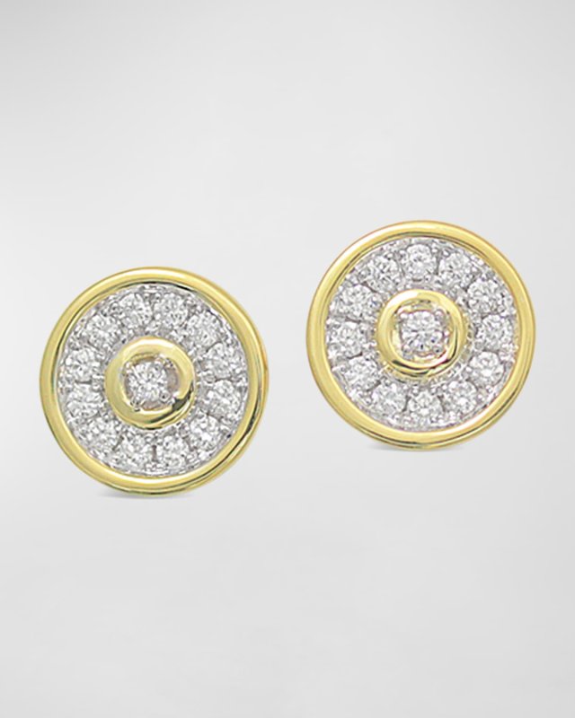 18k Gold Firenze Spinning Diamond Disc Earrings