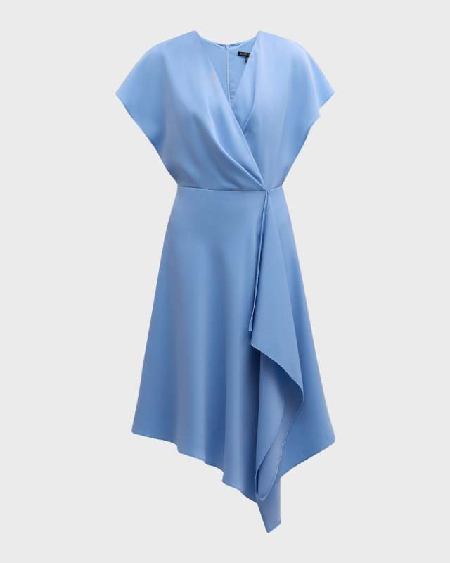 Marley Draped Dolman-Sleeve Midi Dress