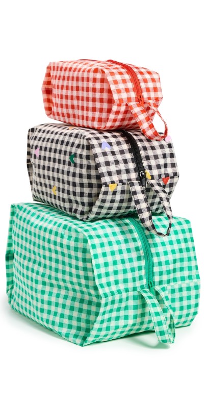 BAGGU Gingham 3D Zip Set Gingham