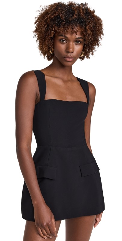 Amanda Uprichard Bethany Skort Romper Black