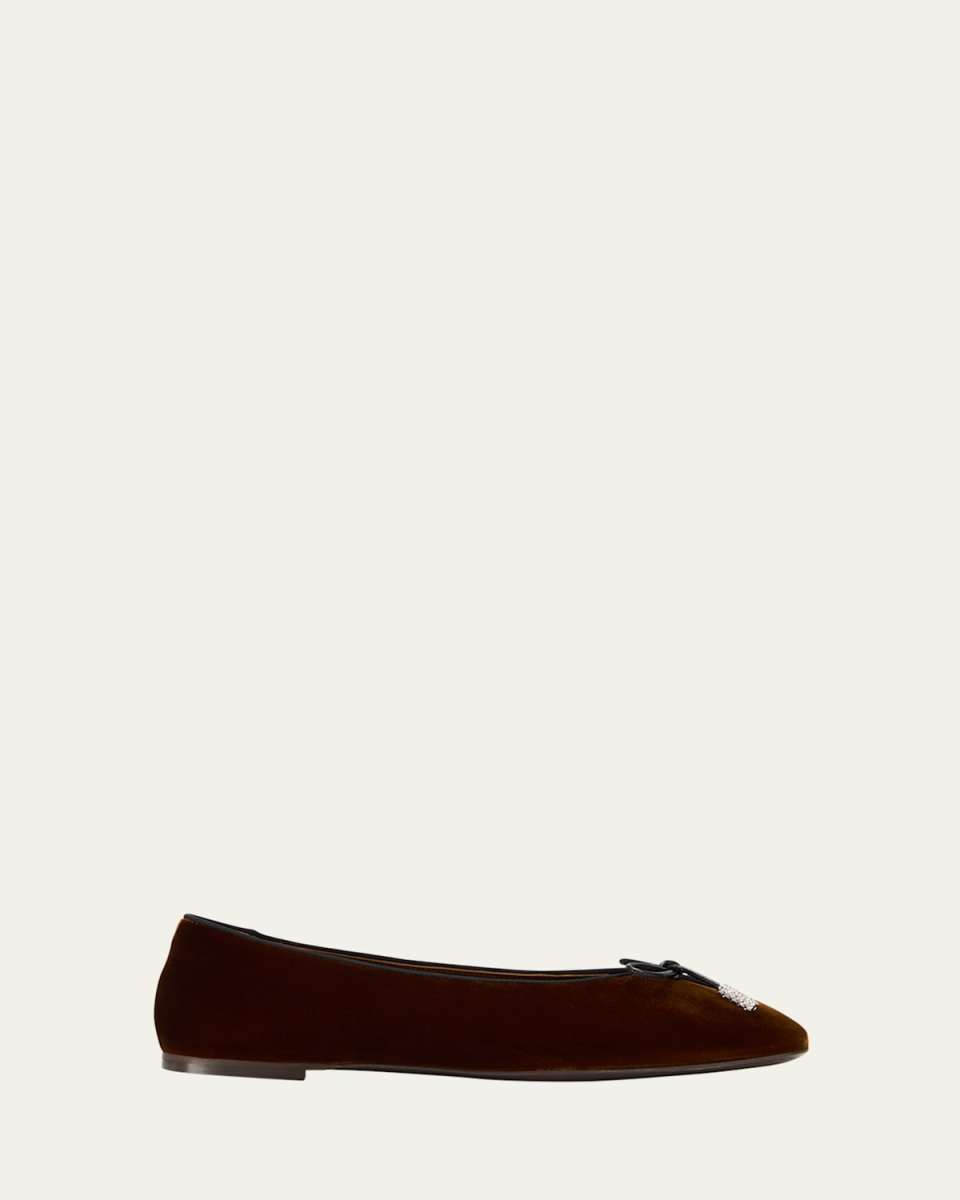 Veronica Crystal Bow Ballerina Flats