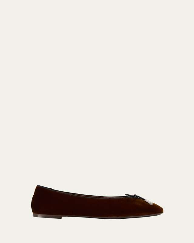 Veronica Crystal Bow Ballerina Flats