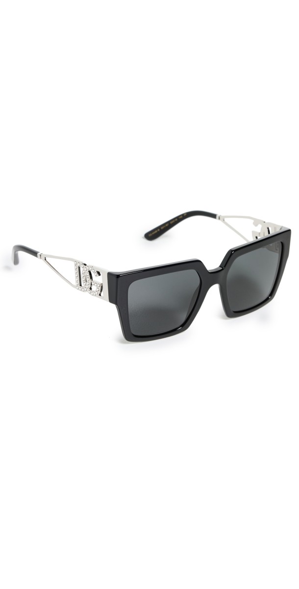 Dolce & Gabbana Oversized Square Sunglasses Black/Silver