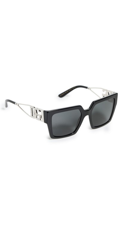 Dolce & Gabbana Oversized Square Sunglasses Black/Silver