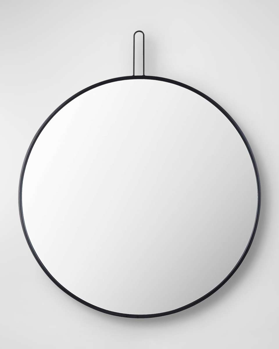 Athanasia Black Round Mirror