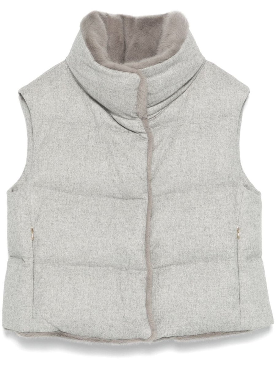 faux-fur trim gilet